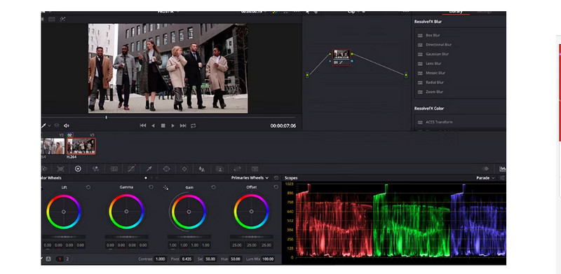 Sechs Kategorien DaVinci Edit