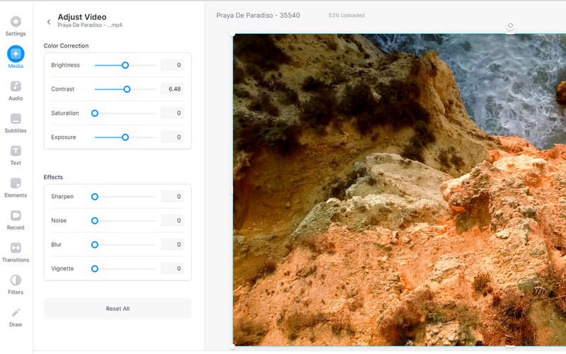 Veed Video-Kontrast-Editor