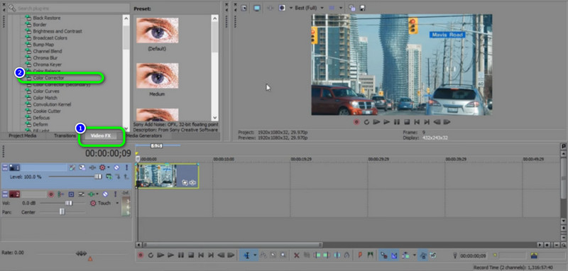 Video FX Farbkorrektur
