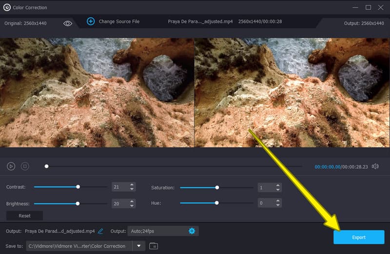 Vidmore Video exportieren