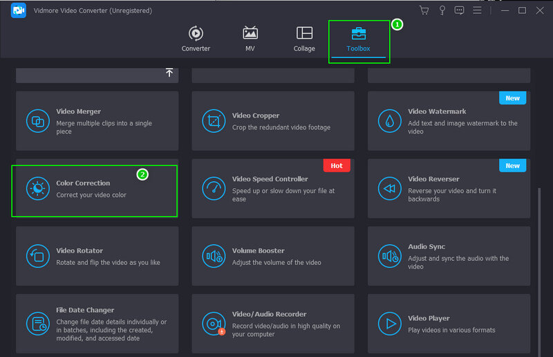 Vidmore Video mit Überbelichtung hochladen