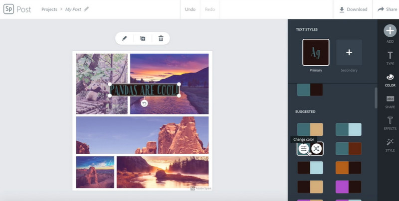 Adobe Spark Meme‑Text hinzufügen