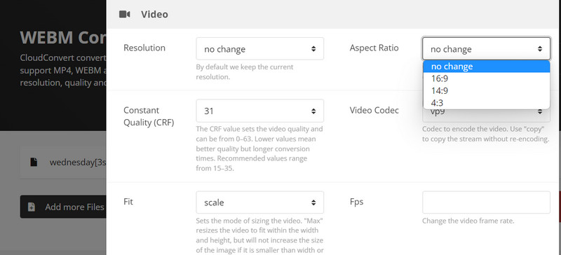 CloudConvert‑Oberfläche