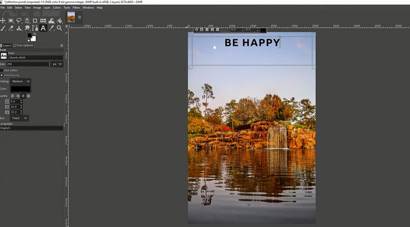 Gimp Text hinzufügen