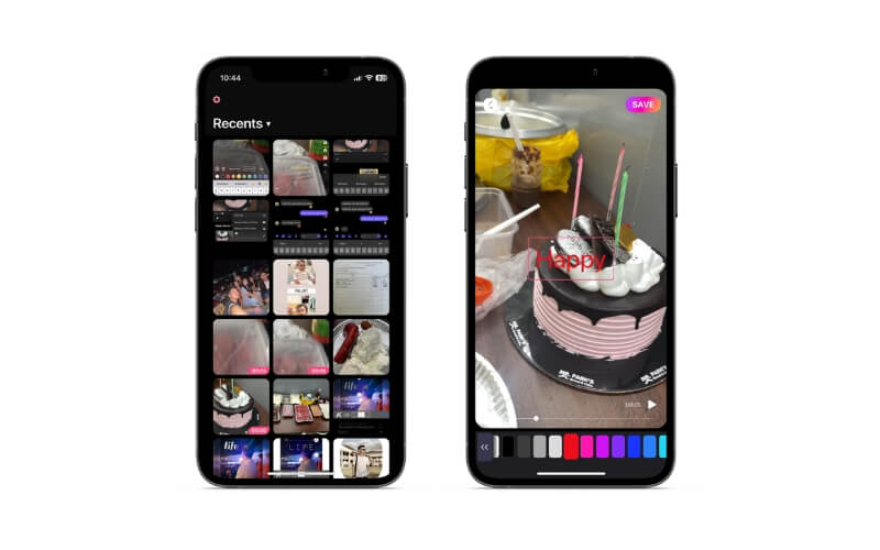 Reel Maker Text hinzufügen