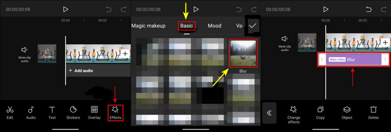 CapCut Video verwischen