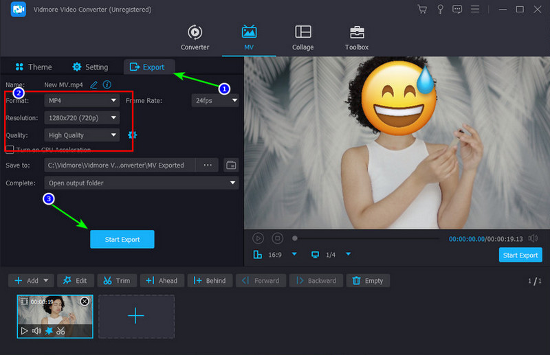 Video exportieren Vidmore