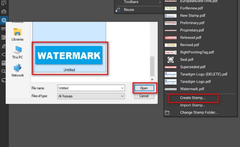 Wasserzeichen importieren
