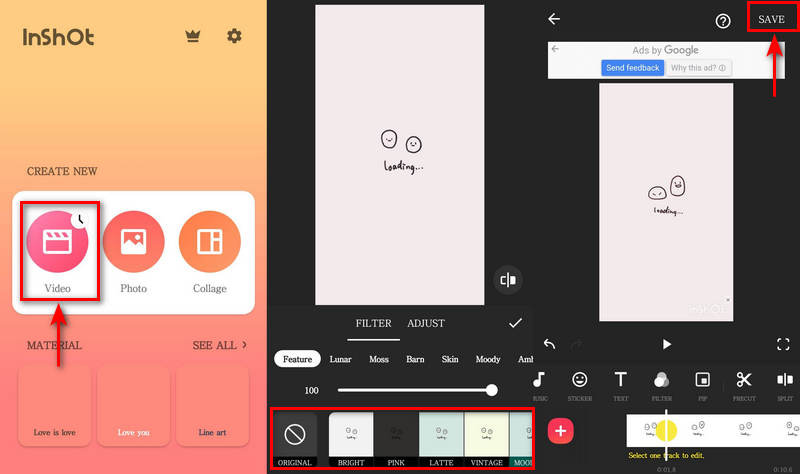 InShot Filter zu GIF hinzufügen