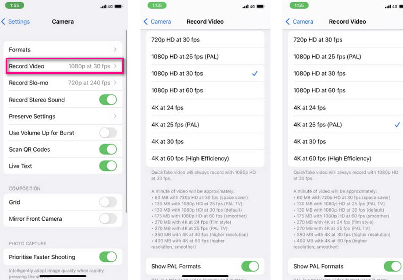 Videoqualität über die Einstellungen verbessern
