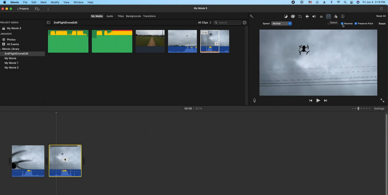 Video rückwärts in iMovie