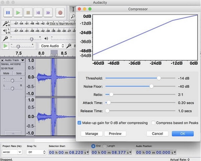 Wie man Audio in Audacity komprimiert