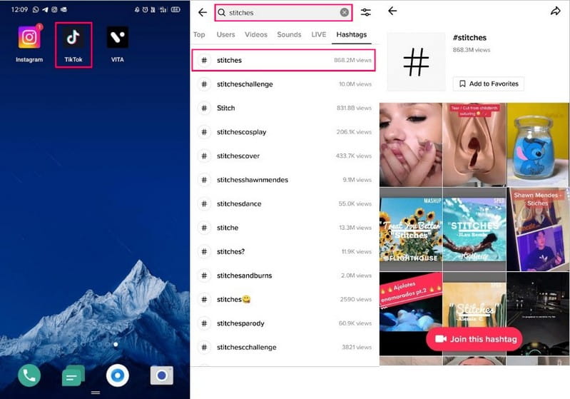 So sehen Sie Stitches auf TikTok