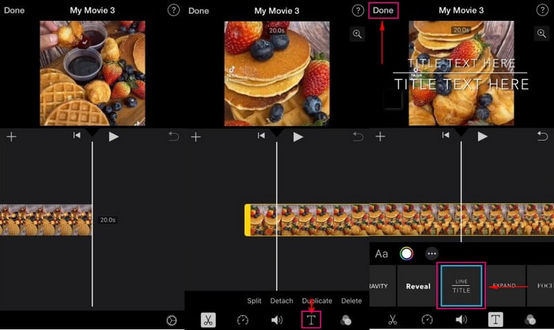 iMovie – Text zu TikTok-Video hinzufügen