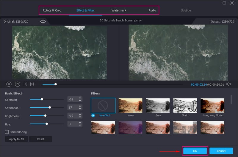Auf Bearbeitungsoptionen zugreifen