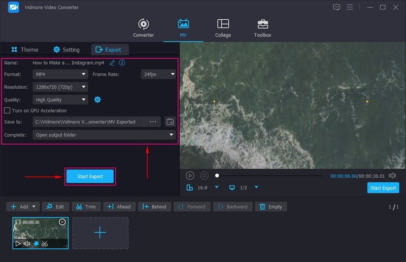 Video für Instagram exportieren