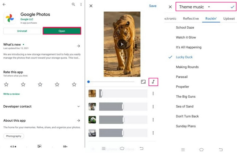 Google Fotos: Diashow mit Musik