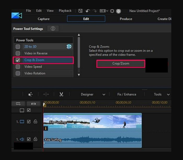 PowerDirector – wie man zuschneidet