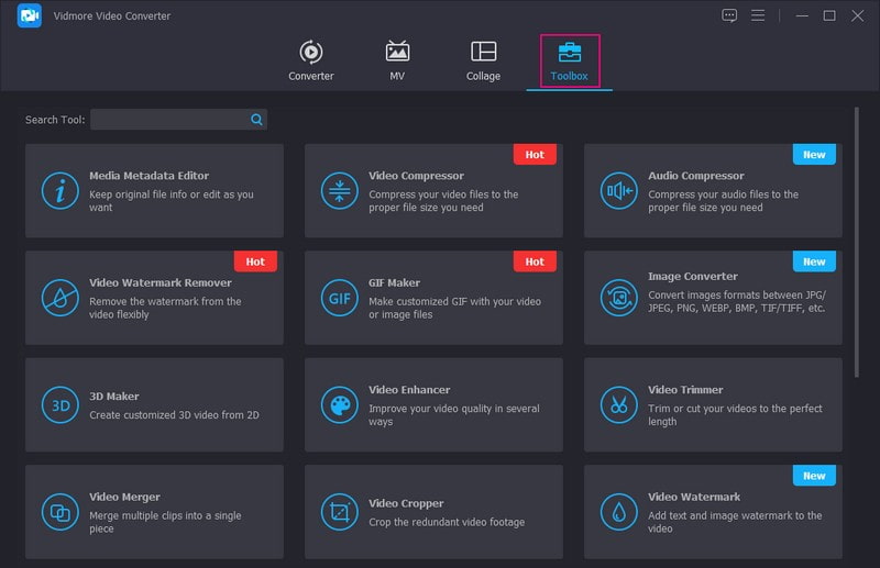 Werkzeugkasten Vidmore Video Converter
