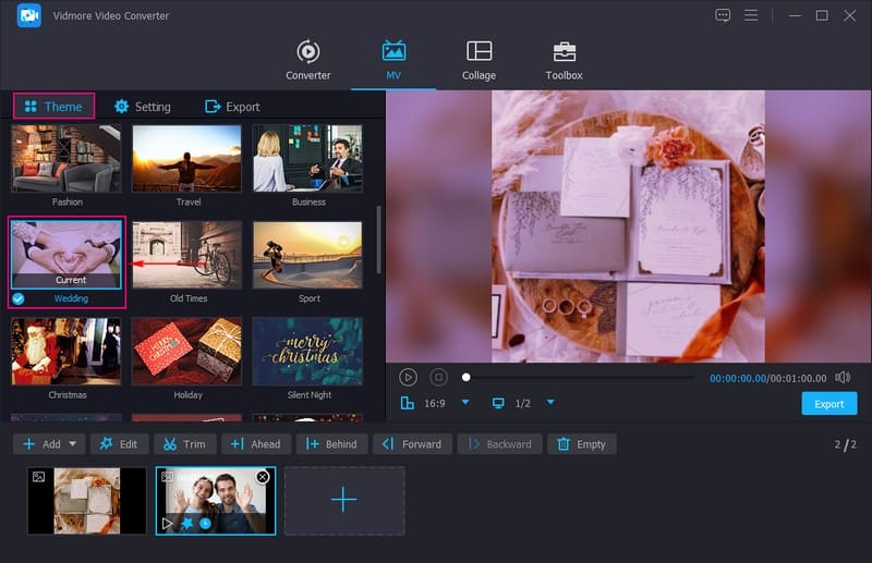 Gehe zu Theme und Einstellungen