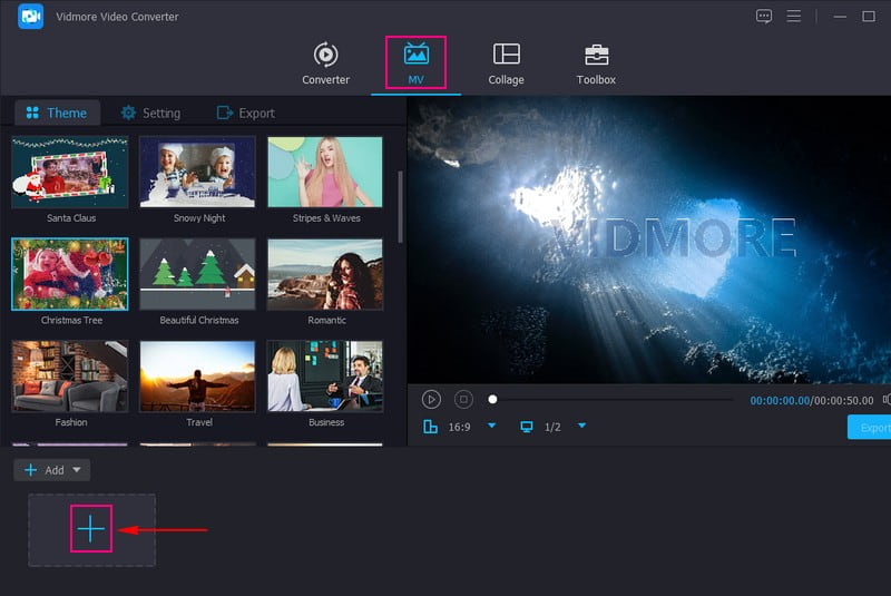 Wähle MV und importiere den Videoclip