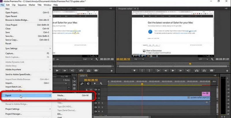 Die konvertierte Datei in Adobe Premiere Pro importieren