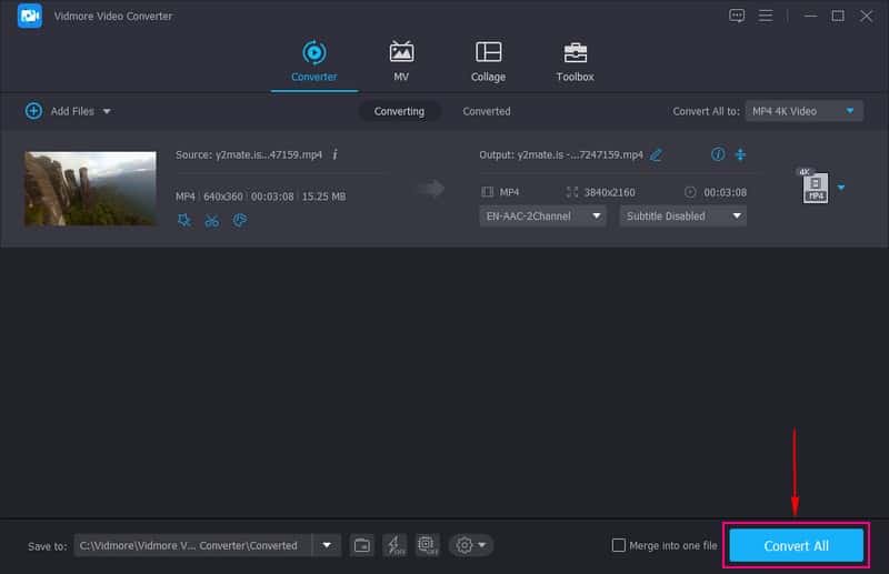 Auf die Schaltfläche „Konvertieren“ drücken