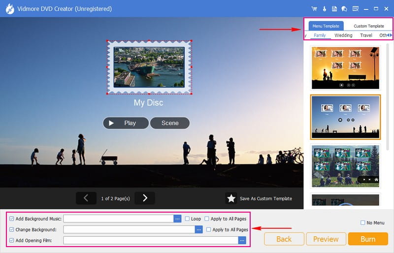 Wählen Sie eine Vorlage aus