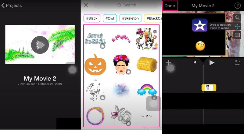Emoji zum Video auf dem iPhone hinzufügen