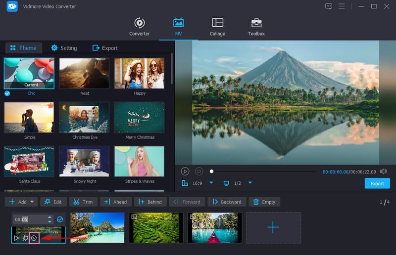 Auf die Uhr-Schaltfläche klicken