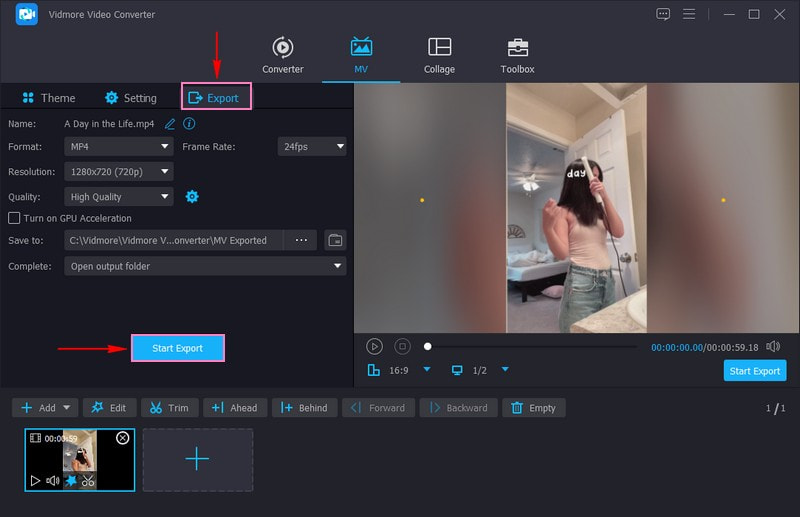 Gehen Sie zur Option „Export“