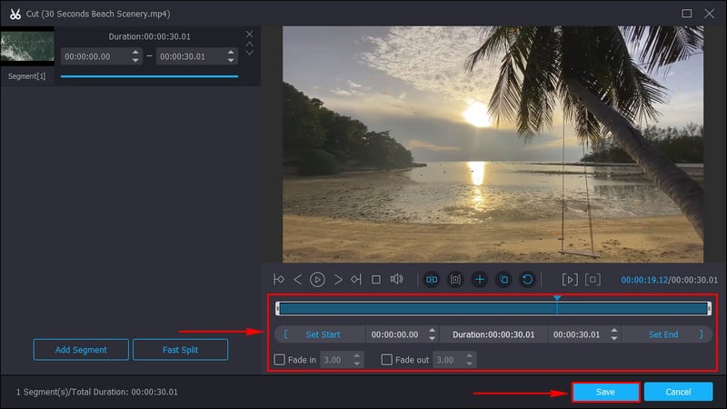 Gehe zur Schaltfläche Zuschneiden (Trim)