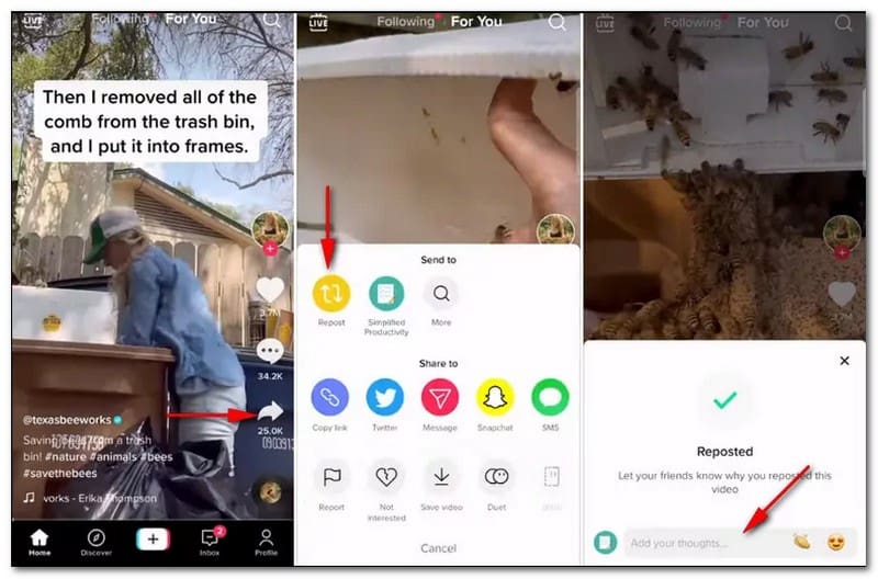 Wie man auf TikTok repostet