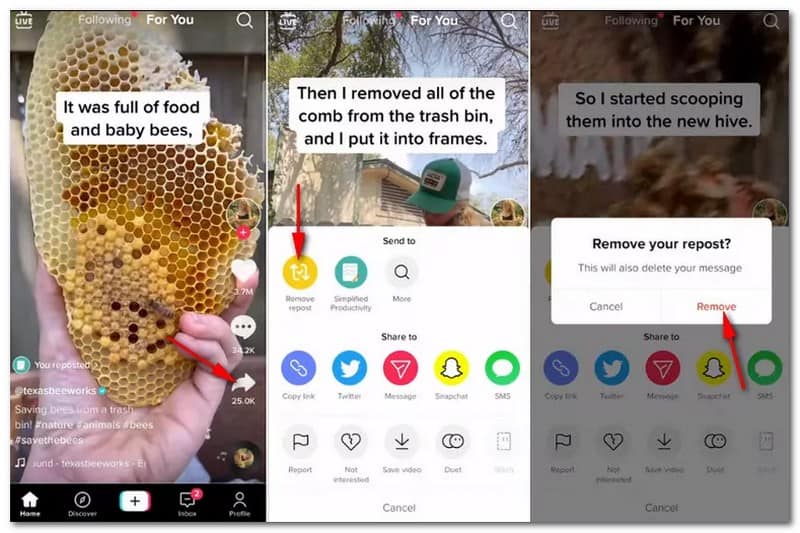 Wie man einen Repost auf TikTok rückgängig macht