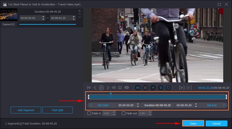 Gehe zur Schaltfläche Trim