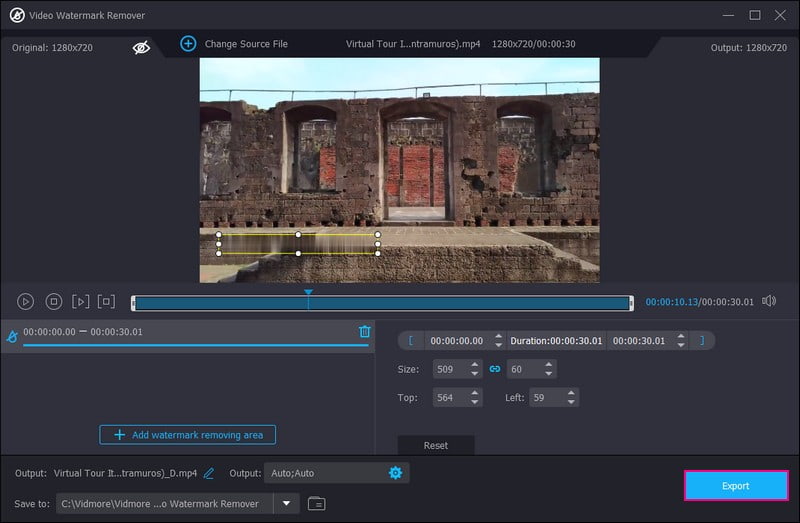 Drücke die Export-Schaltfläche