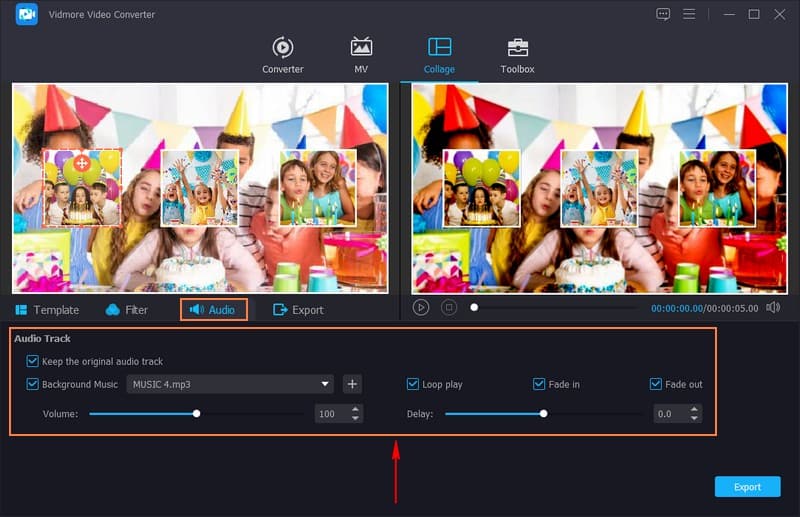 Häkchen bei Hintergrundmusik setzen