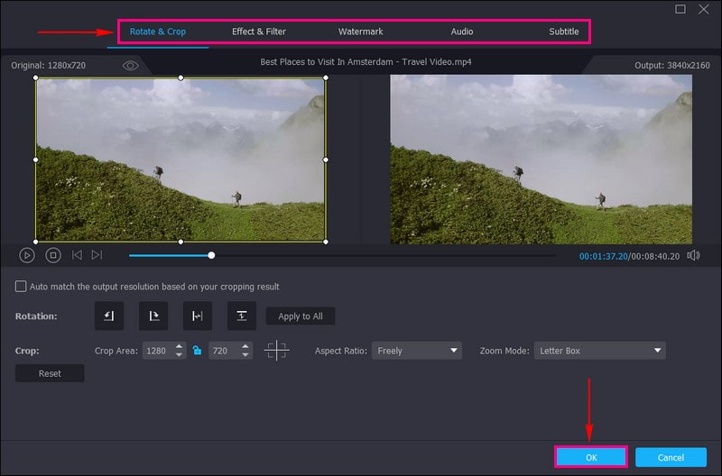 Bearbeiten Sie Ihr Video vor der Konvertierung