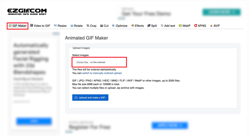 Online GIF-Kombinierer EZGIF