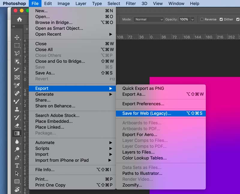 Photoshop „Save for Web” GIFs zusammenführen