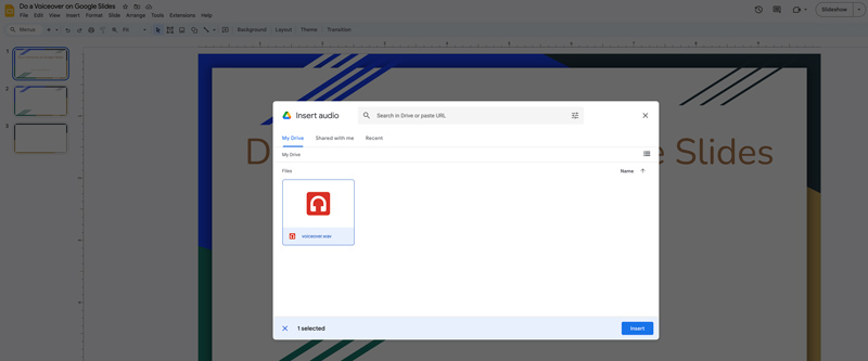 Ein Voiceover in Google Slides einfügen