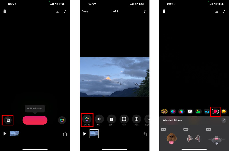 Sticker zu Video auf iPhone mit Clips hinzufügen