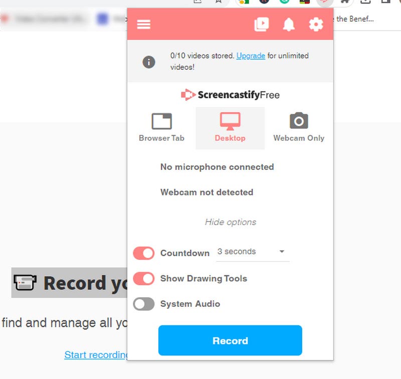 Erweiterung aufzeichnen