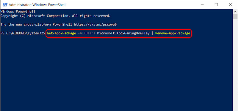 Befehl in Windows PowerShell eingeben