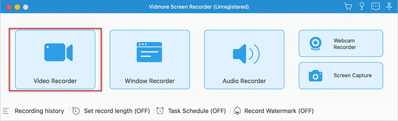 Vidmore Screen Recorder Oberfläche