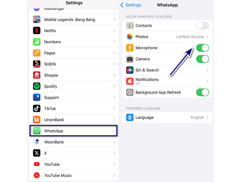 Berechtigungen unter iOS erlauben