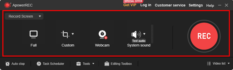Apowersoft Bildschirmaufnahme-Funktion