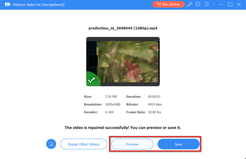 Schaltfläche „Speichern“ oder „Vorschau“ wählen
