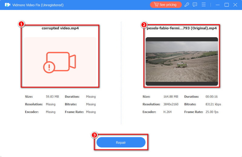 Auf Plus- und Reparieren-Schaltflächen klicken