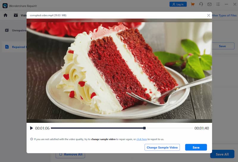 Repariertes Video in RepairIt Video Repair in der Vorschau ansehen